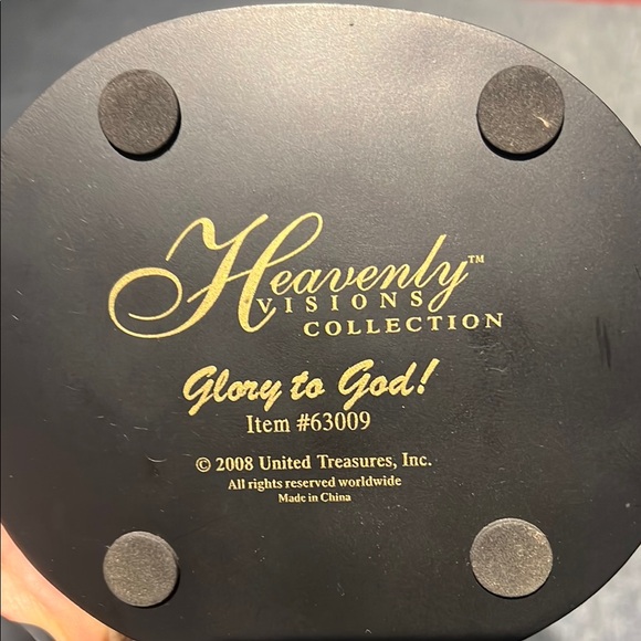 Vintage Black Art 13.5 Inch Glory To God Heavenly Figurine - Picture 4 of 4